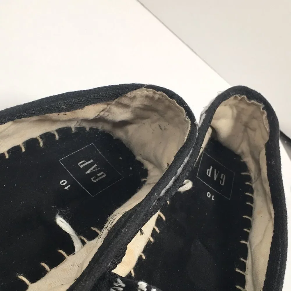 Gap Black and White canvas Espadrilles Sz 10